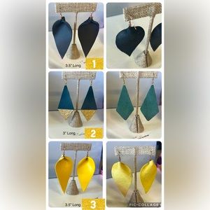 3 Pairs of Leather Earrings